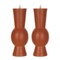 Melrose LED Tapered Flameless Candles with Remote - 9.25" - Orange - Set of 2
